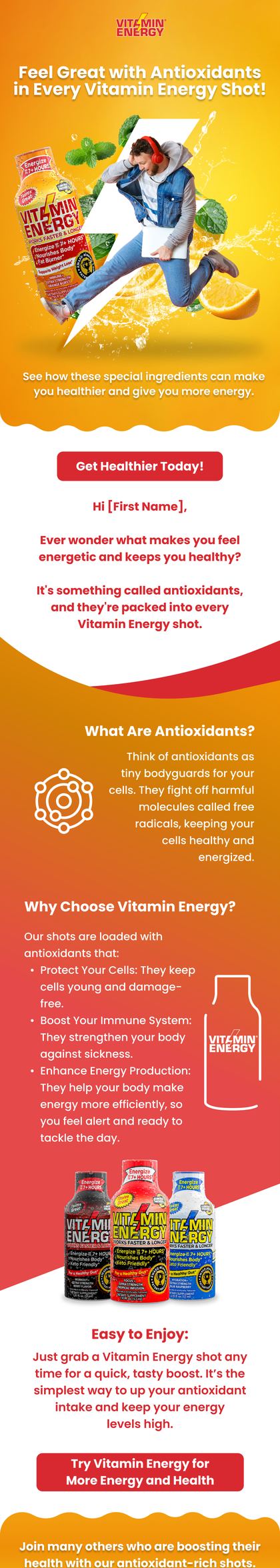 A supplement brand campaign email designed by Engage Commerce